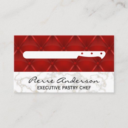 Keukenmes Leer Bekleding Achtergrond Klantenkaartje (Voorkant)