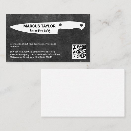 Keukenmes | QR Code visitekaartje magneet (Voorkant / Achterkant)