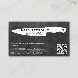Keukenmes   QR Code visitekaartje magneet