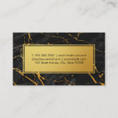 Keukenmes | Zwarte Marmer | Goud Metaal Visitekaartje (Achterkant)