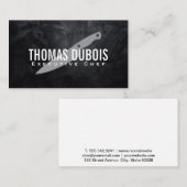 Keukenmes | Zwarte textuur wand Visitekaartje (Voorkant / Achterkant)