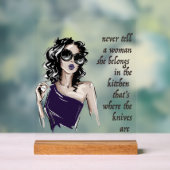 Keukenmessen horen erbij acryl bord (Neutraal)