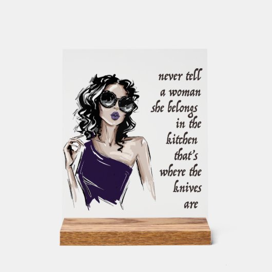 Keukenmessen horen erbij acryl bord (Voorkant)