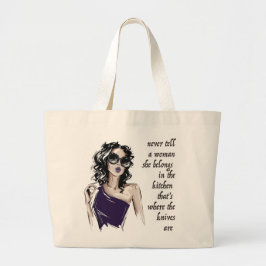 Keukenmessen horen erbij grote tote bag