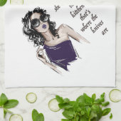 Keukenmessen horen erbij theedoek (Gevouwen)