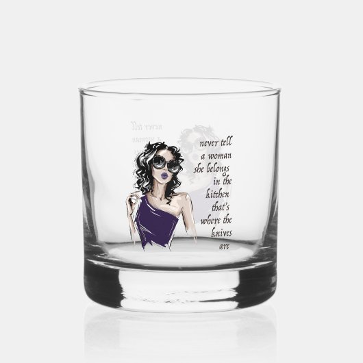 Keukenmessen horen erbij whisky glas (Voorkant)