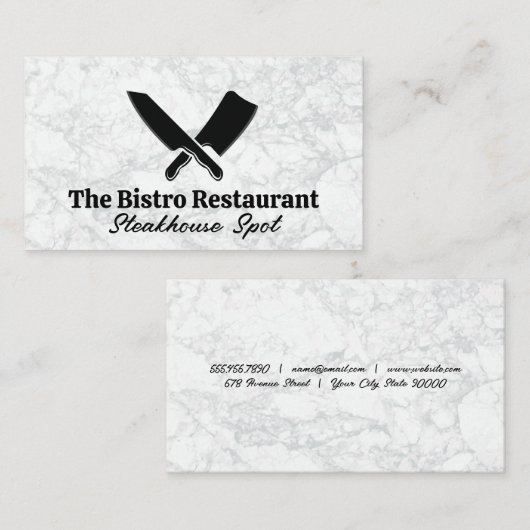 Keukenmessen Visitekaartje (Voorkant / Achterkant)