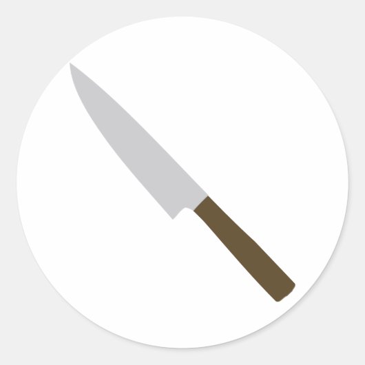 keukenmessen voor chef-koks ronde sticker (Voorkant)