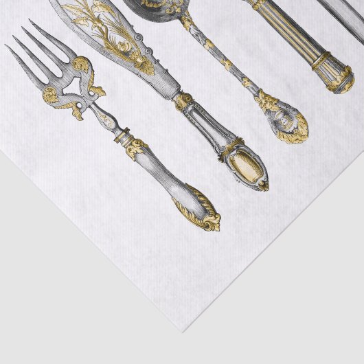 keukenmessenmakerswerk voor vorkdansen tissuepapier (Detail)