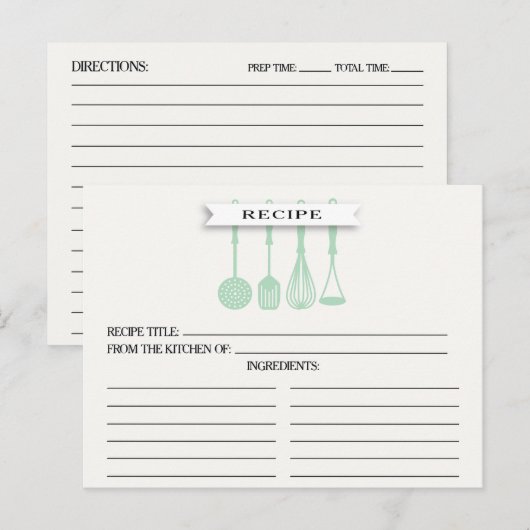 Keukenmint Vrijgezellenfeest Recipe Kaarten (Voorkant / Achterkant)
