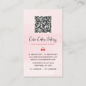 Keukenmixer Blush Roze Zwart Geruit QR Code Visitekaartje (Achterkant)
