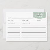 Keukenmonogram Blauwgroen Floral Foliage Recipe (Voorkant)