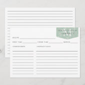 Keukenmonogram Blauwgroen Floral Foliage Recipe (Voorkant / Achterkant)