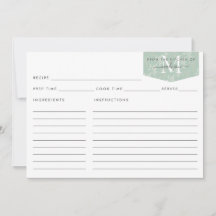 Keukenmonogram Blauwgroen Floral Foliage Recipe