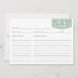 Keukenmonogram Blauwgroen Floral Foliage Recipe