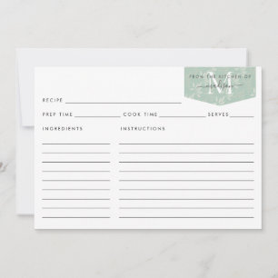 Keukenmonogram Blauwgroen Floral Foliage Recipe