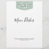 Keukenmonogram Floral Blauwgroen groen recept divi (Voorkant)