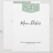 Keukenmonogram Floral Blauwgroen groen recept divi (Voorkant / Achterkant)