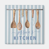 KeukenMonogram ontvangt gereedschap Modern Blue Magneet (Voorkant)