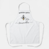 Keukennaam koningin zwart schort (Voorkant)