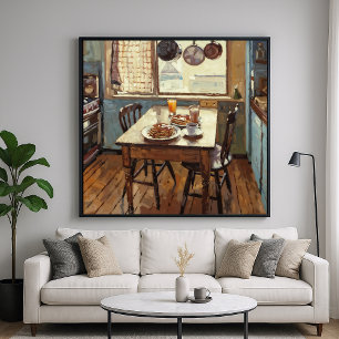 Keukenontbijt - Schilderstijl Impressionisme Poster