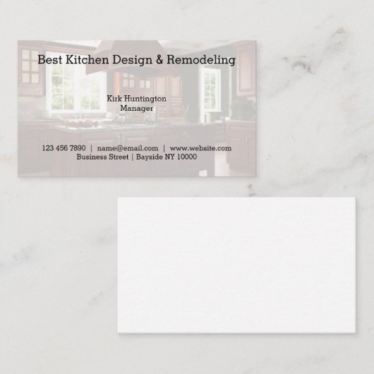 Keukenontwerp en -verwijdering visitekaartje (Voorkant / Achterkant)