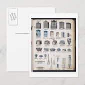 Keukenopslag en keukengerei van een handelscatalog briefkaart (Voorkant / Achterkant)