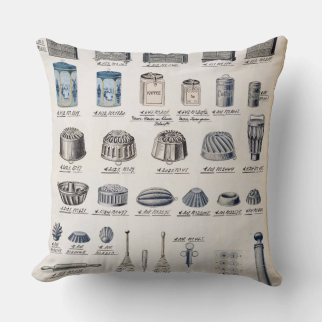 Keukenopslag en keukengerei van een handelscatalog kussen (Voorkant)