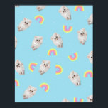 Keukenpasta esthetische kat Kitten Rainbows Blue Poster<br><div class="desc">Absoluut schattig fluffy white baby kittens patroon, met boho modern trendy pastelrainbogen op een super-yummie pastelkleur achtergrond. Perfect kat patroonkeukenontwerp, voor alle meisjes en alle kattenliefhebbers, gekke kattendame en katteneigenaars. Beste regenboogkattenfeest in de stad! Kleurenpooikatten poten kattenpootjes met regenboogpatronen kinderdecor, grappig kat kitten pastel kat, kitten verjaardagsthema, pastel katkatkattenliefhebbers ontwerp,...</div>