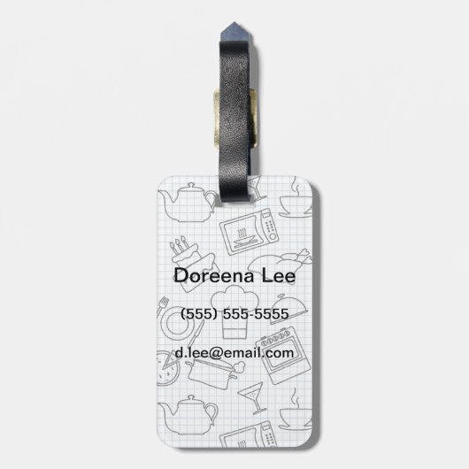 Keukenpatroon 4 bagagelabel (Achterkant verticaal)