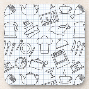 Keukenpatroon 4 bier onderzetter