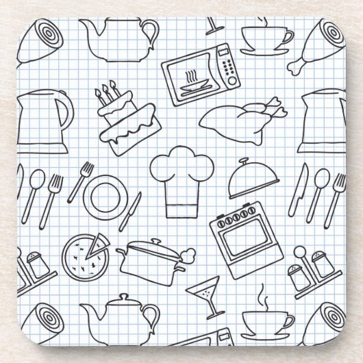 Keukenpatroon 4 bier onderzetter (Voorkant)