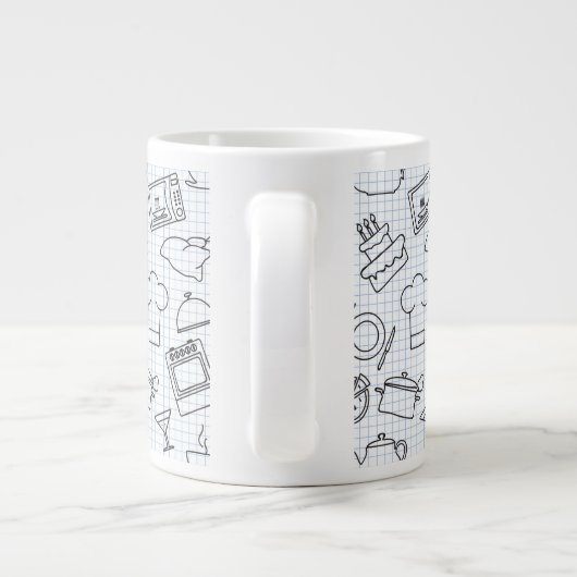 Keukenpatroon 4 grote koffiekop (Achterkant)