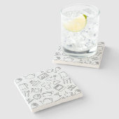 Keukenpatroon 4 stenen onderzetter (Zijkant)