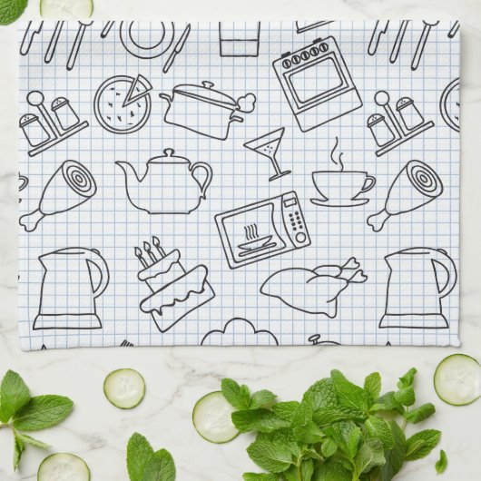 Keukenpatroon 4 theedoek (Gevouwen)