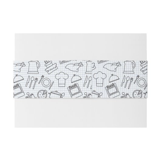 Keukenpatroon 4 uitnodigingen wikkel (Achterkant Voorbeeld)