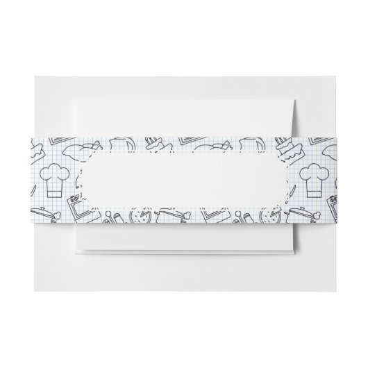 Keukenpatroon 4 uitnodigingen wikkel (Voorkant Voorbeeld)