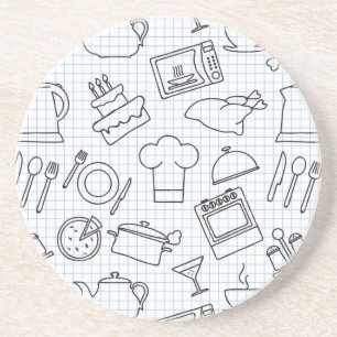 Keukenpatroon 4 zandsteen onderzetter