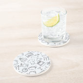 Keukenpatroon 4 zandsteen onderzetter (Zijkant)