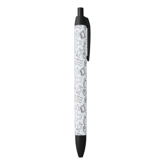 Keukenpatroon 4 zwarte inkt pen (Achterkant (Verticaal))