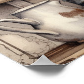  keukenplank blikken pot koffiepot pitcher poster (Hoek)