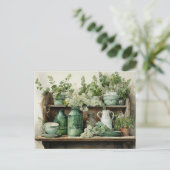 Keukenplank Groene potten Clay Pots Briefkaart (Staand voorkant)