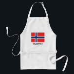 Keukenplatform van Noorwegen onder de vlag BBQ voo Standaard Schort<br><div class="desc">Keukenplatform van de Noorse vlag BBQ voor mannen en vrouwen. Scandinavische trots. Vlag van Noorwegen met aangepaste tekst. Creëer uw eigen bakken-/kookpannen in witte gele of beige kleur.</div>