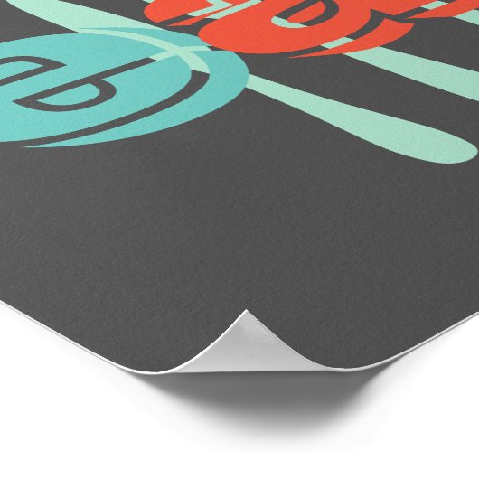 keukenposter eet kleurrijke tekst op houtskool gri poster (Hoek)