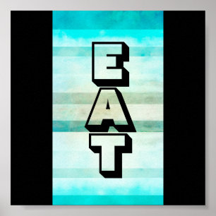 keukenposter met tekst eet modern vet design poster