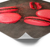 Keukenposter van zoete Macarons | Macarons Rood Ro Poster (Hoek)