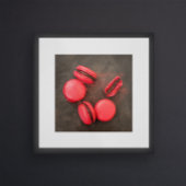 Keukenposter van zoete Macarons | Macarons Rood Ro Poster