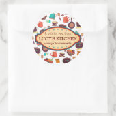 Keukenpotten pannen gebruiksvoorwerpen koken horec ronde sticker (Tas)