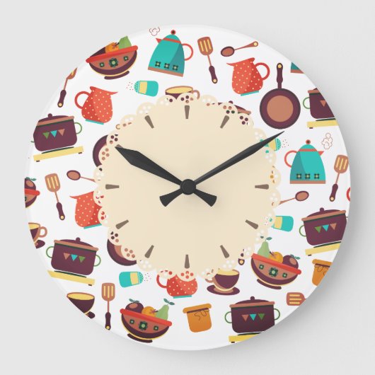 Keukenpottenpannen gereedschap kookkeukenklokje grote klok (Voorkant)