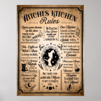 Keukenregels voor Heksen Vintage Halloween